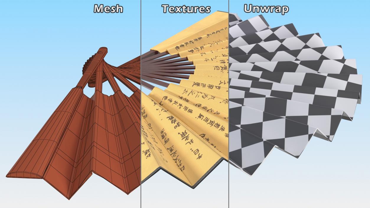 3D Traditional Chinese Fan model