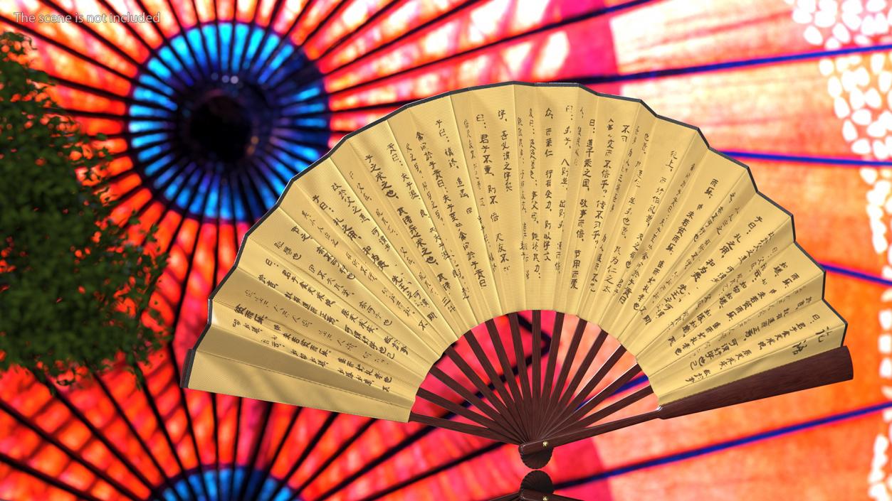 3D Traditional Chinese Fan model