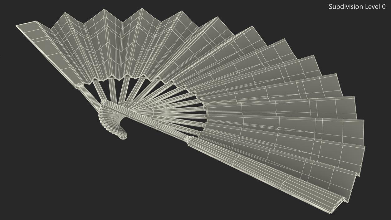 3D Traditional Chinese Fan model