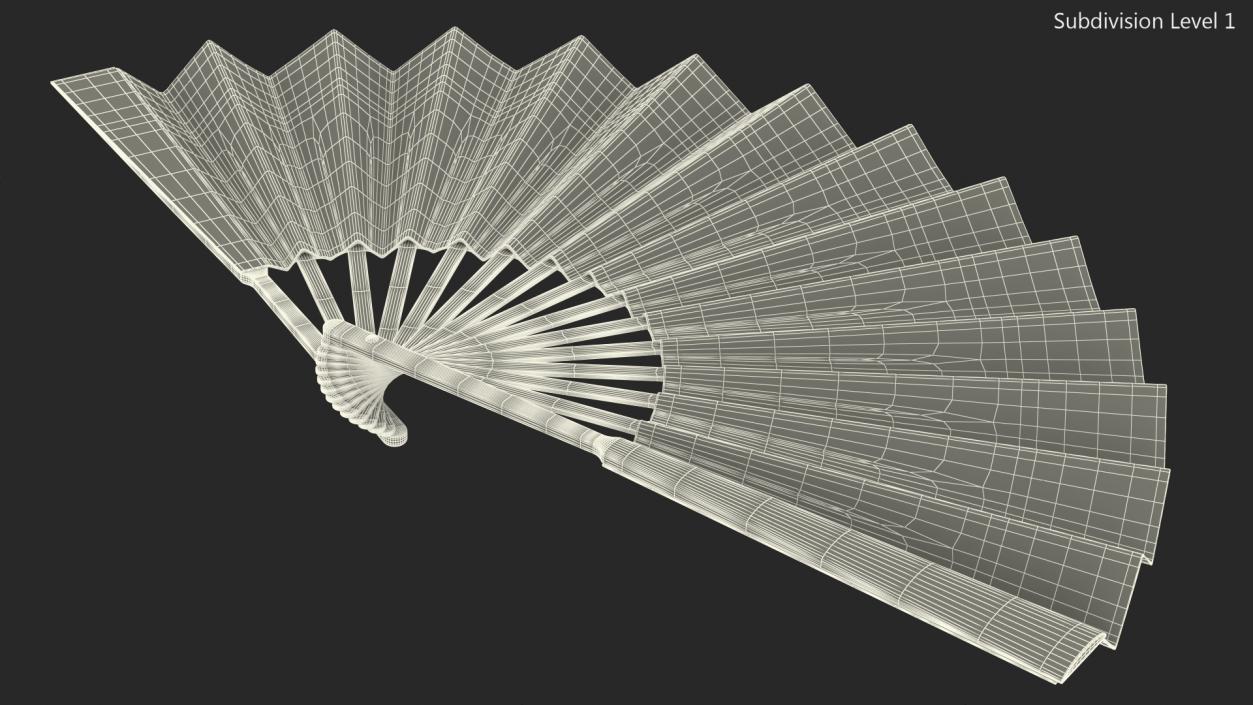 3D Traditional Chinese Fan model