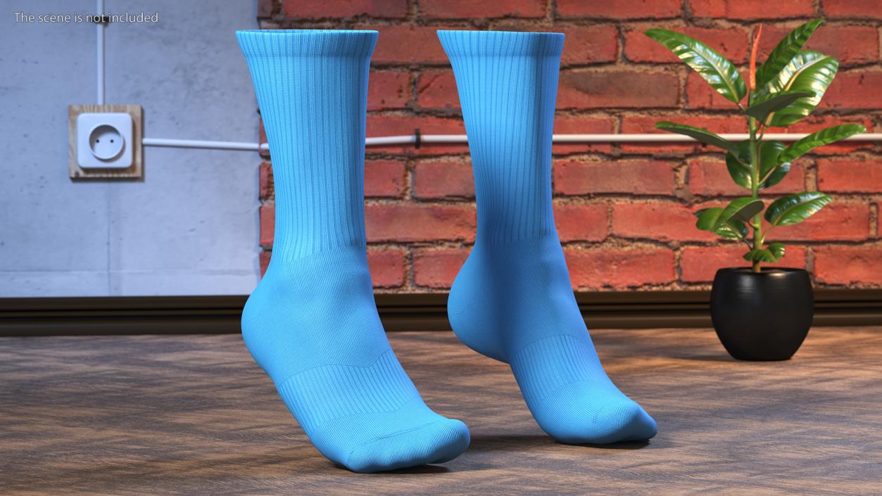 3D Long Socks Nike Blue on The Foot Standing Toes