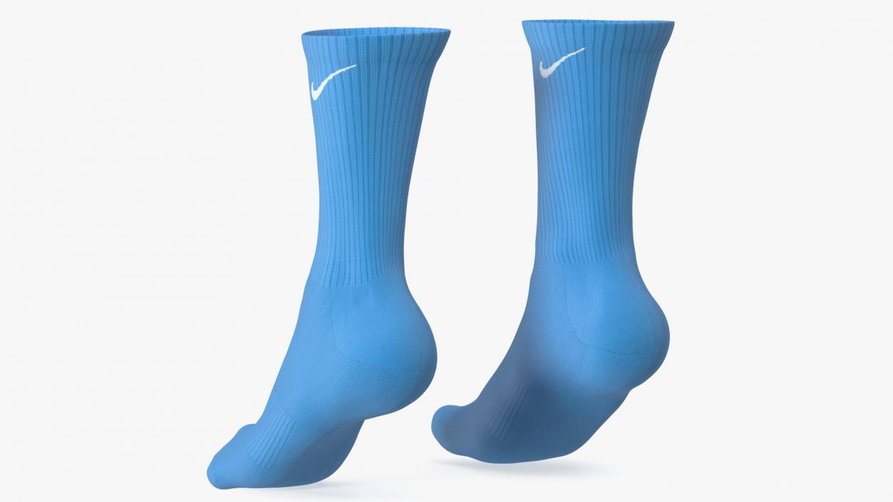 3D Long Socks Nike Blue on The Foot Standing Toes