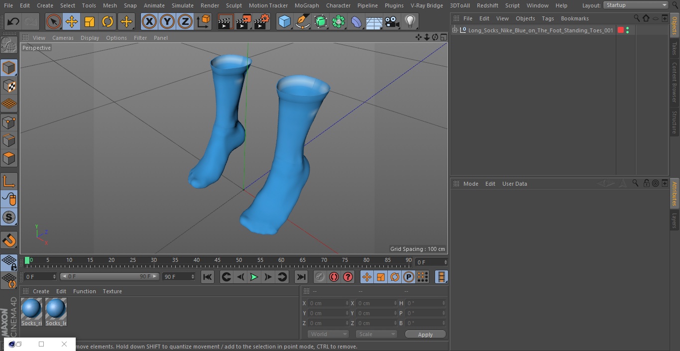 3D Long Socks Nike Blue on The Foot Standing Toes