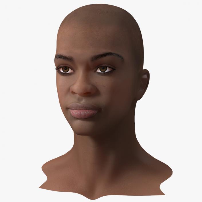 3D Dark Skin Teenager Head model