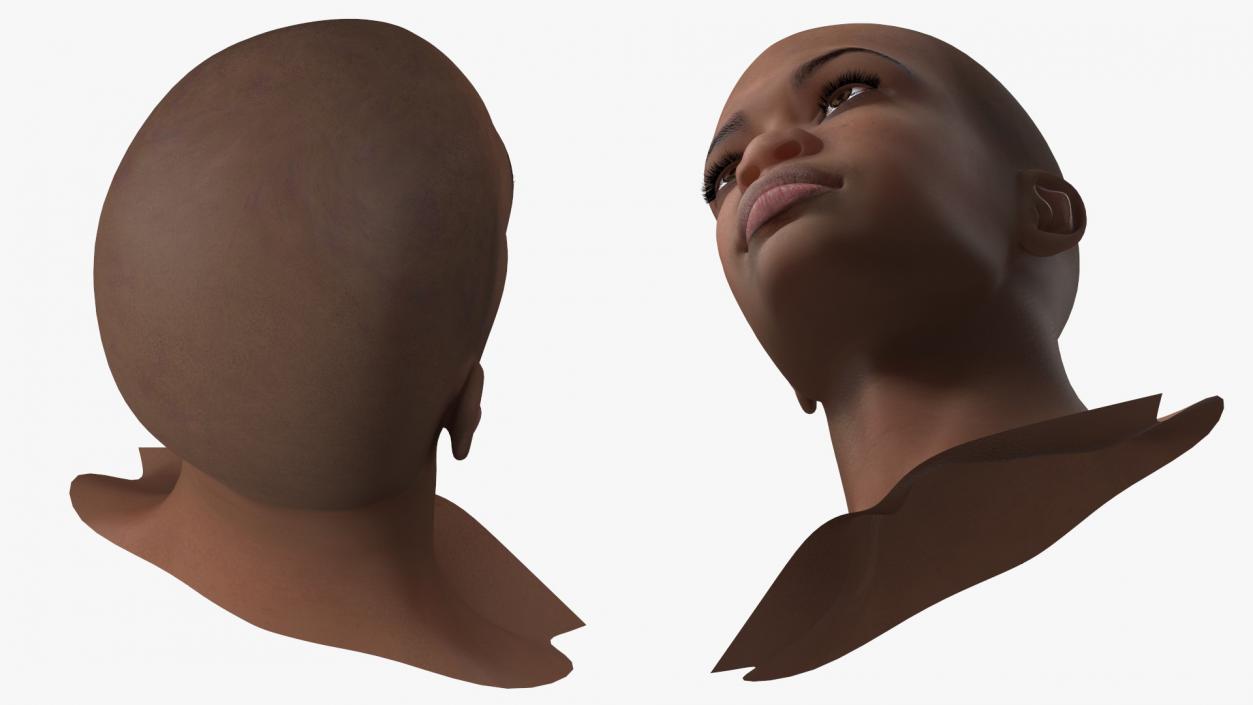 3D Dark Skin Teenager Head model