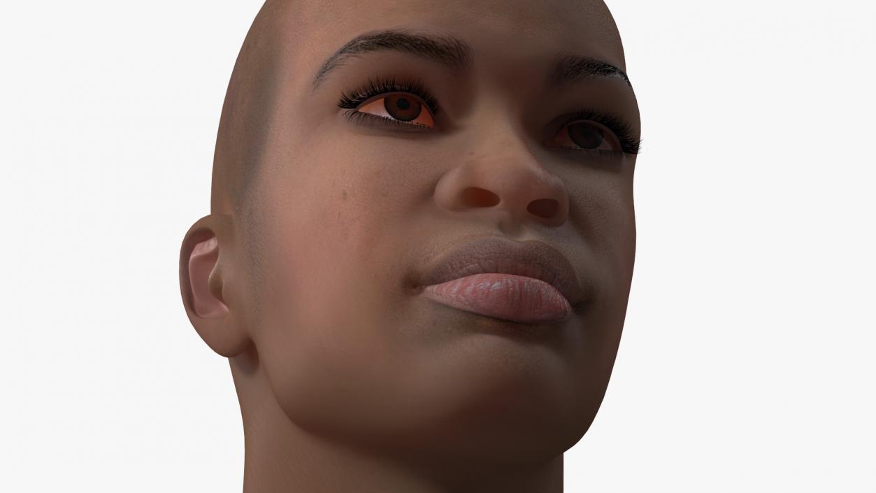 3D Dark Skin Teenager Head model