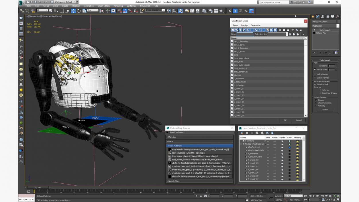 3D Modular Prosthetic Limbs Fur model