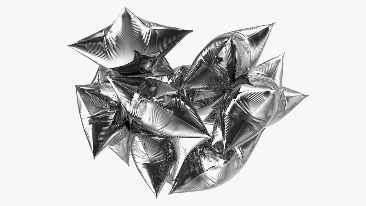 3D Helium Star Shape Balloons Bouquet Silver