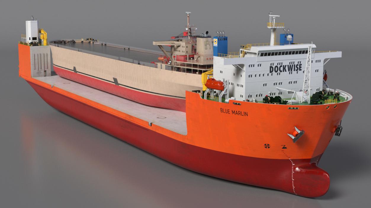 3D model Blue Marlin Ferrying Cargo Tanker Rigged