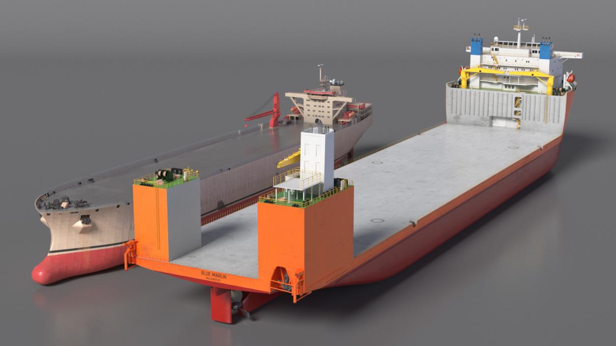 3D model Blue Marlin Ferrying Cargo Tanker Rigged