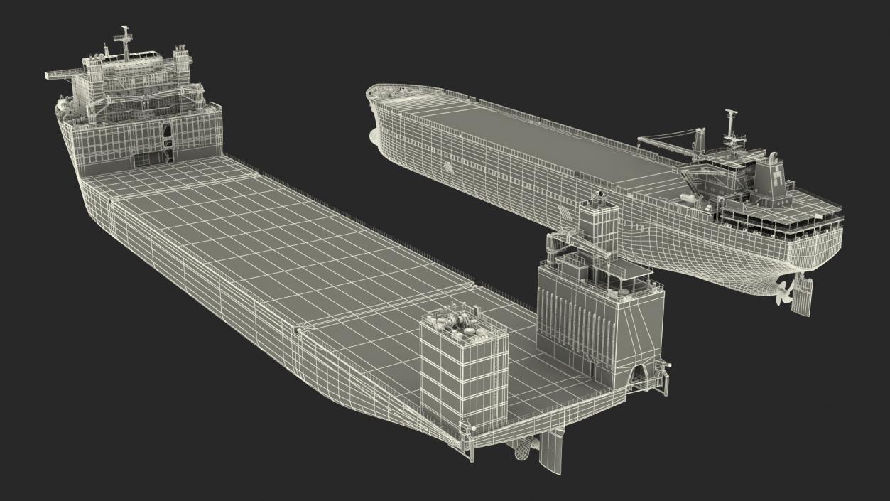 3D model Blue Marlin Ferrying Cargo Tanker Rigged