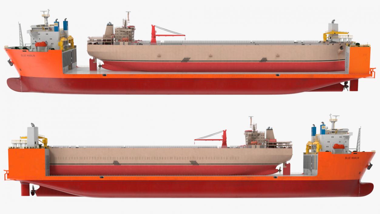 3D model Blue Marlin Ferrying Cargo Tanker Rigged