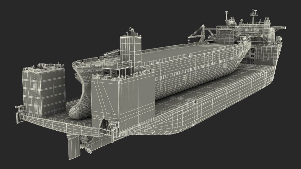 3D model Blue Marlin Ferrying Cargo Tanker Rigged