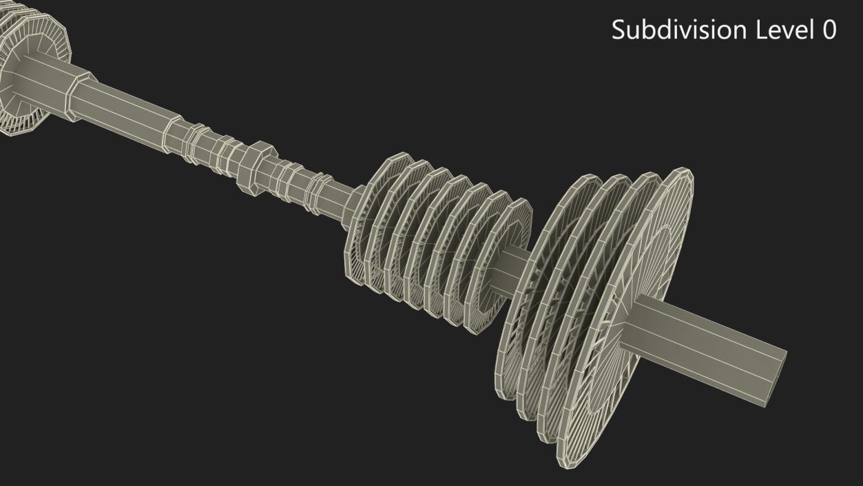 3D Steam Turbine Shaft with Blades