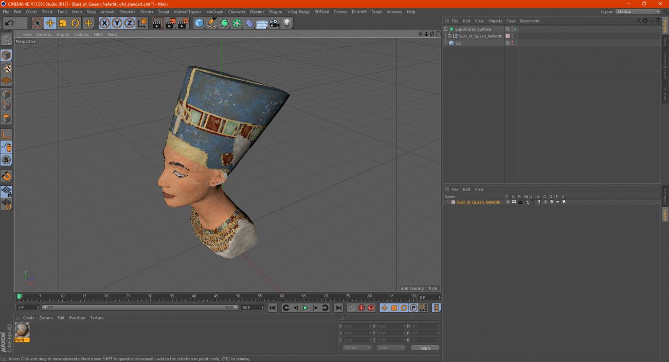 3D Bust of Queen Nefertiti model