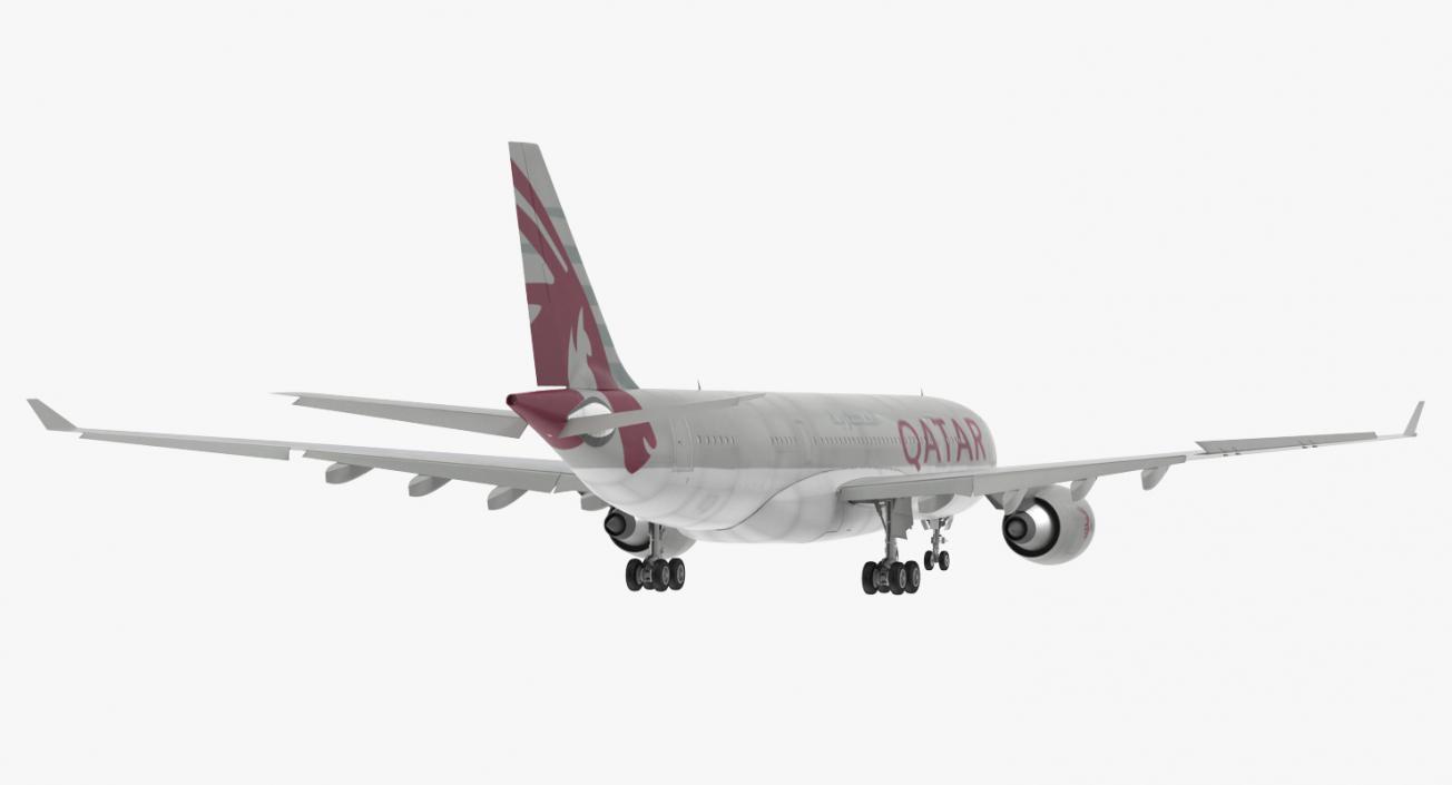 3D Airbus A330 P2F Qatar Rigged model