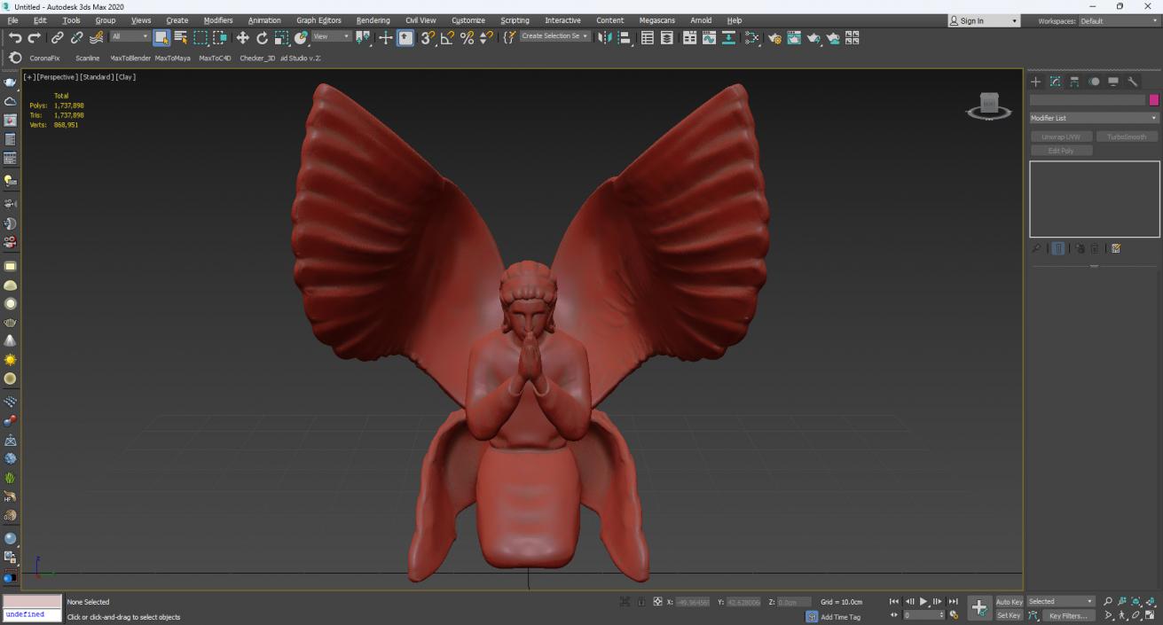 3D Praying Seraph Figure for 3D Print 2