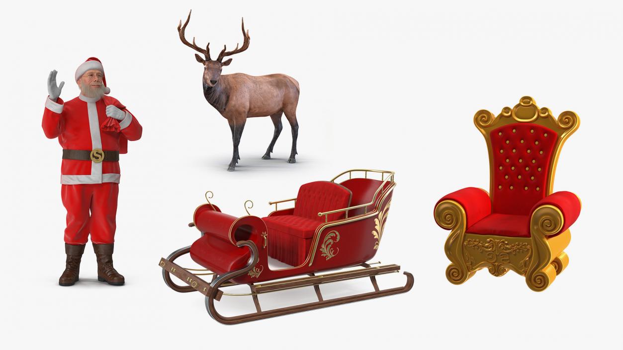 3D Santa Accessories Collection model