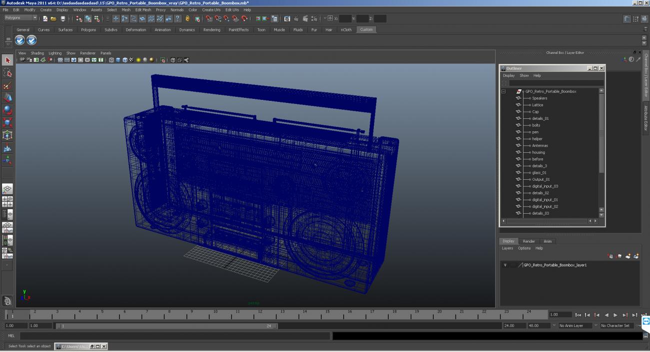 3D model Portable Cassette Boombox