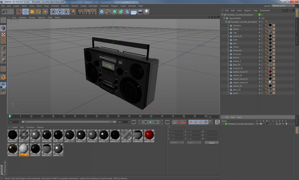 3D model Portable Cassette Boombox