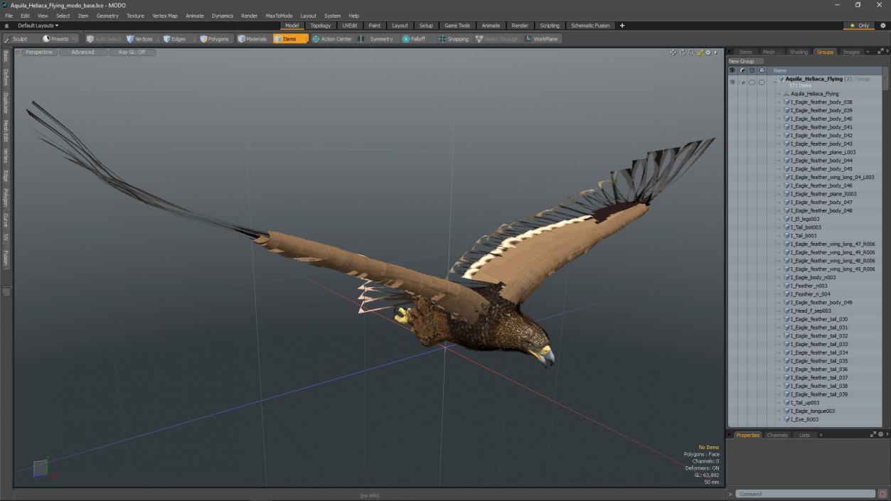 3D Aquila Heliaca Flying