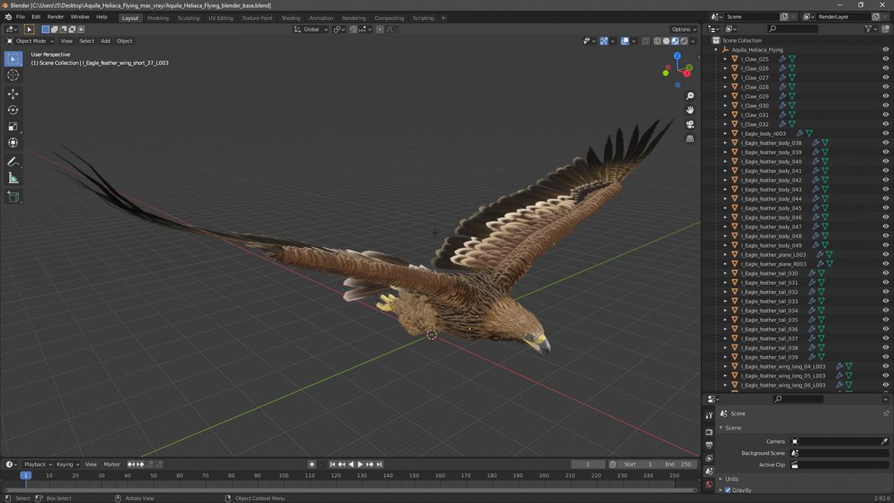 3D Aquila Heliaca Flying