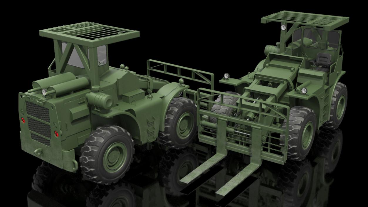 Pettibone Rough Terrain Military Forklift Green 3D