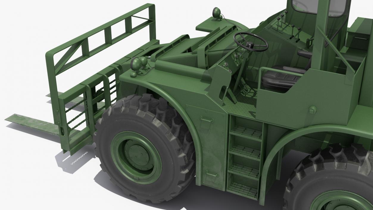 Pettibone Rough Terrain Military Forklift Green 3D