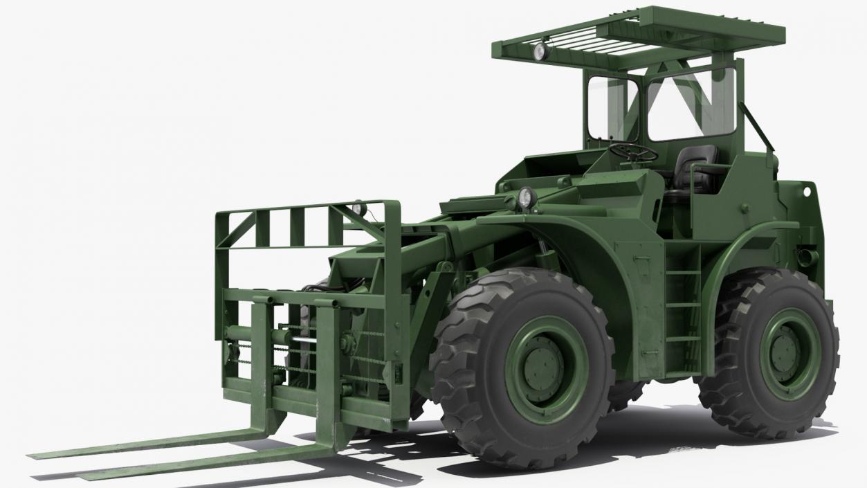 Pettibone Rough Terrain Military Forklift Green 3D