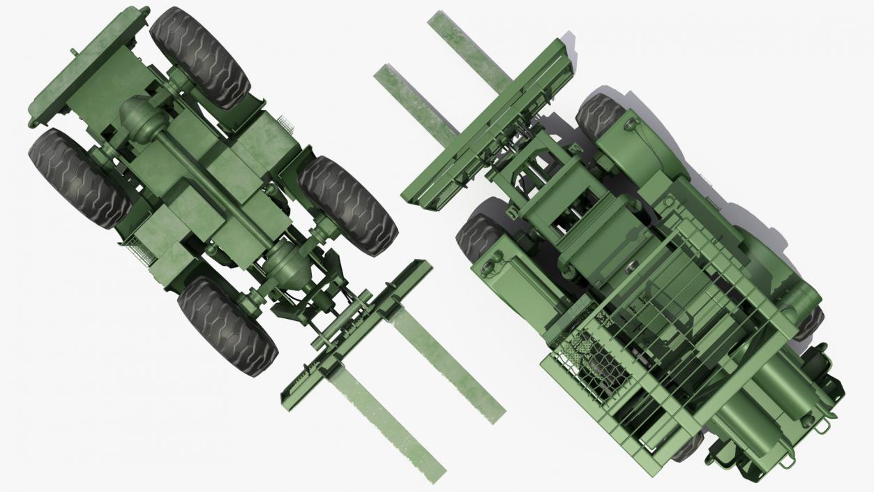 Pettibone Rough Terrain Military Forklift Green 3D