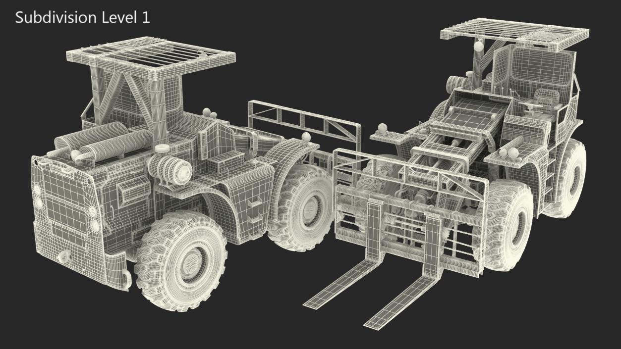 Pettibone Rough Terrain Military Forklift Green 3D