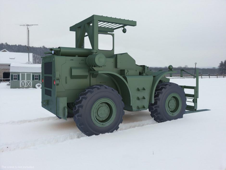 Pettibone Rough Terrain Military Forklift Green 3D