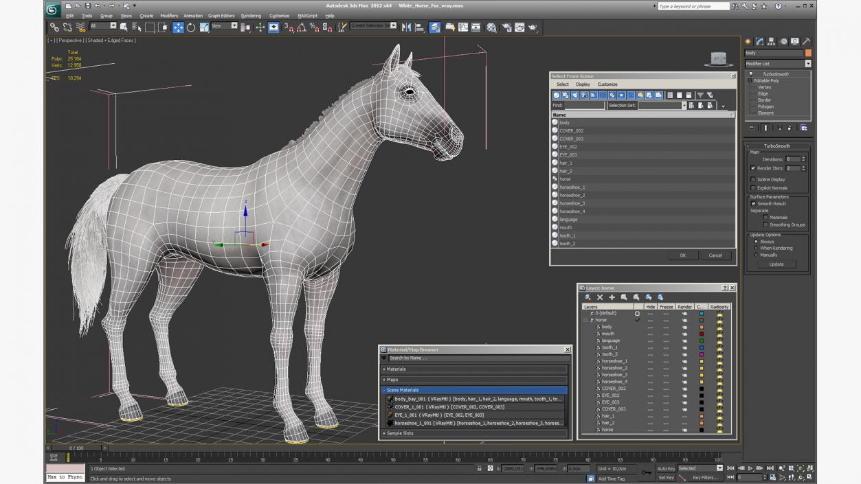 3D model White Horse Fur