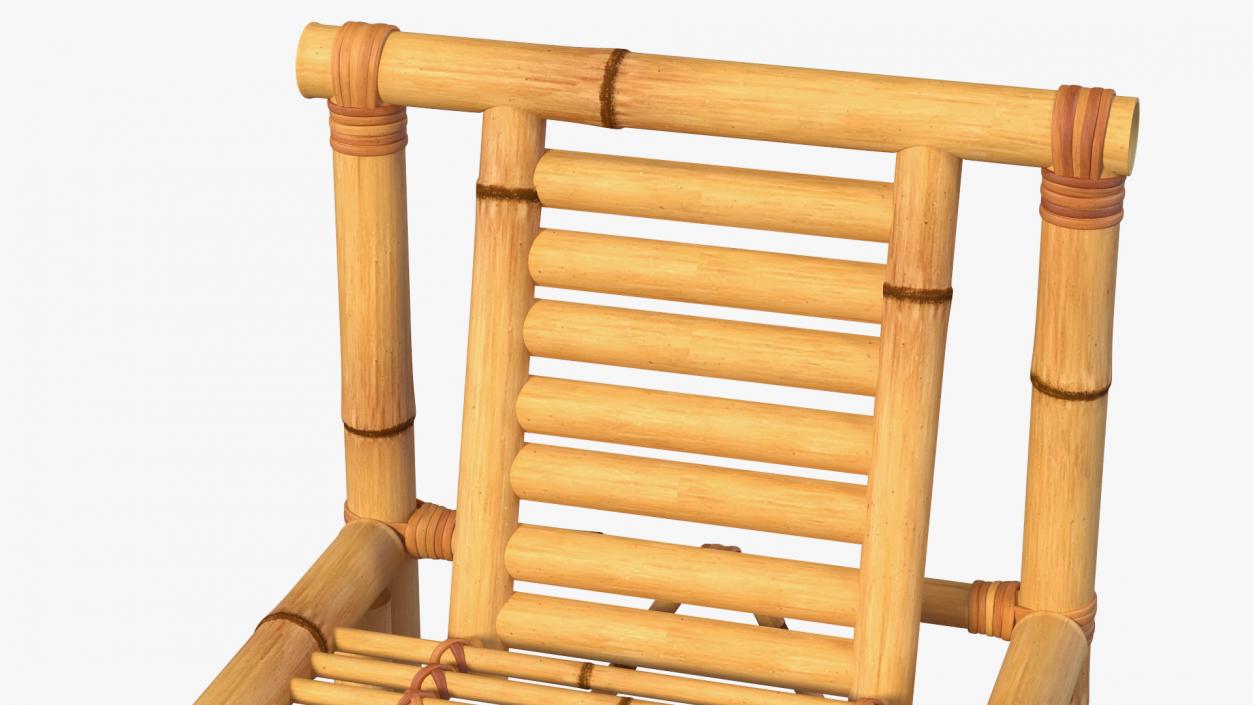 3D Bamboo Bar Stool Square model