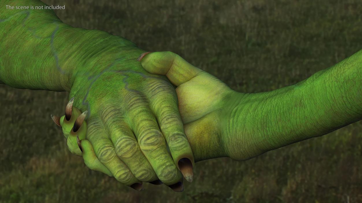 3D Handshake Green Goblin Hands model