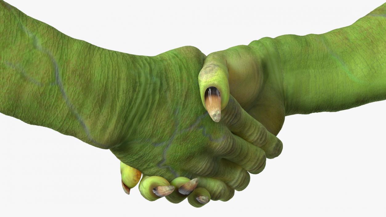 3D Handshake Green Goblin Hands model