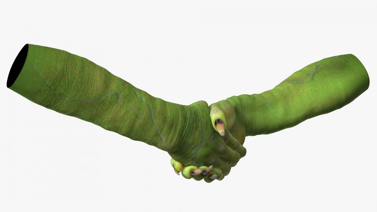 3D Handshake Green Goblin Hands model