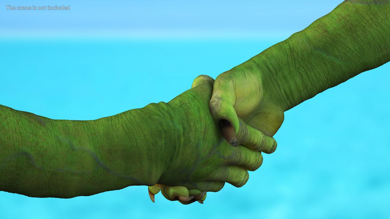 3D Handshake Green Goblin Hands model