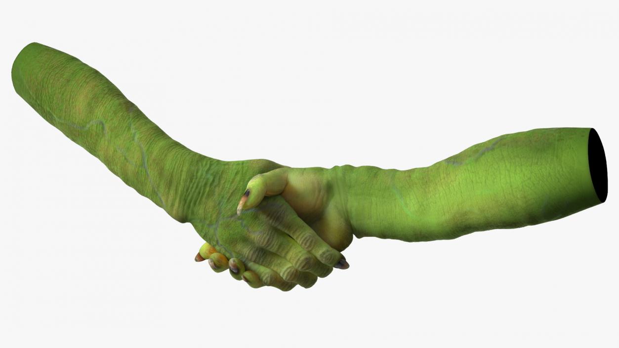 3D Handshake Green Goblin Hands model