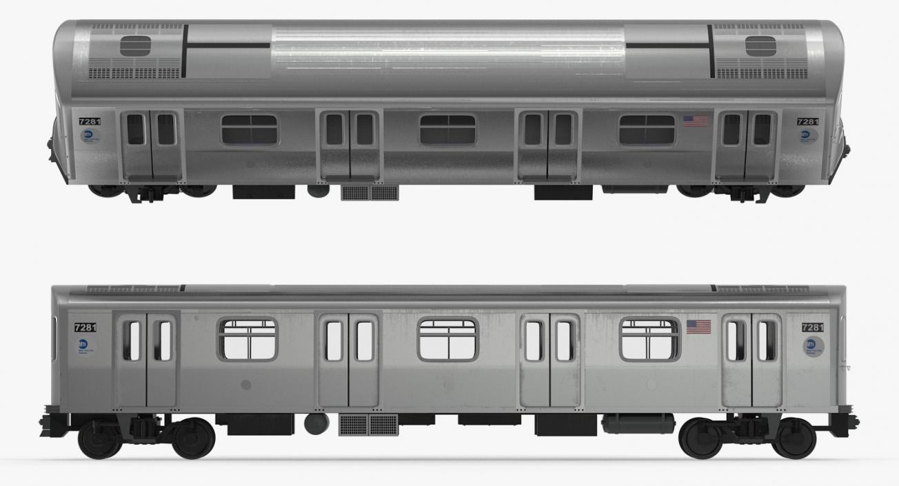 Subway Passanger Wagon R160 Rigged 3D model