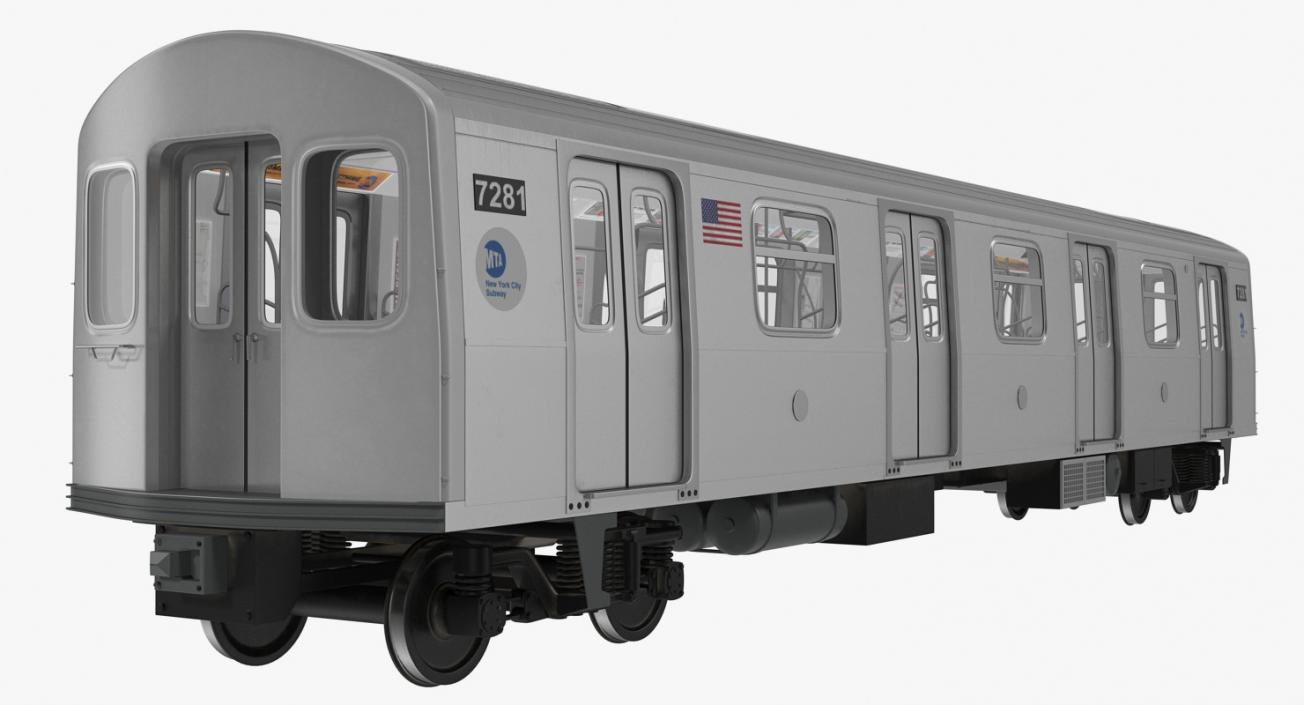 Subway Passanger Wagon R160 Rigged 3D model