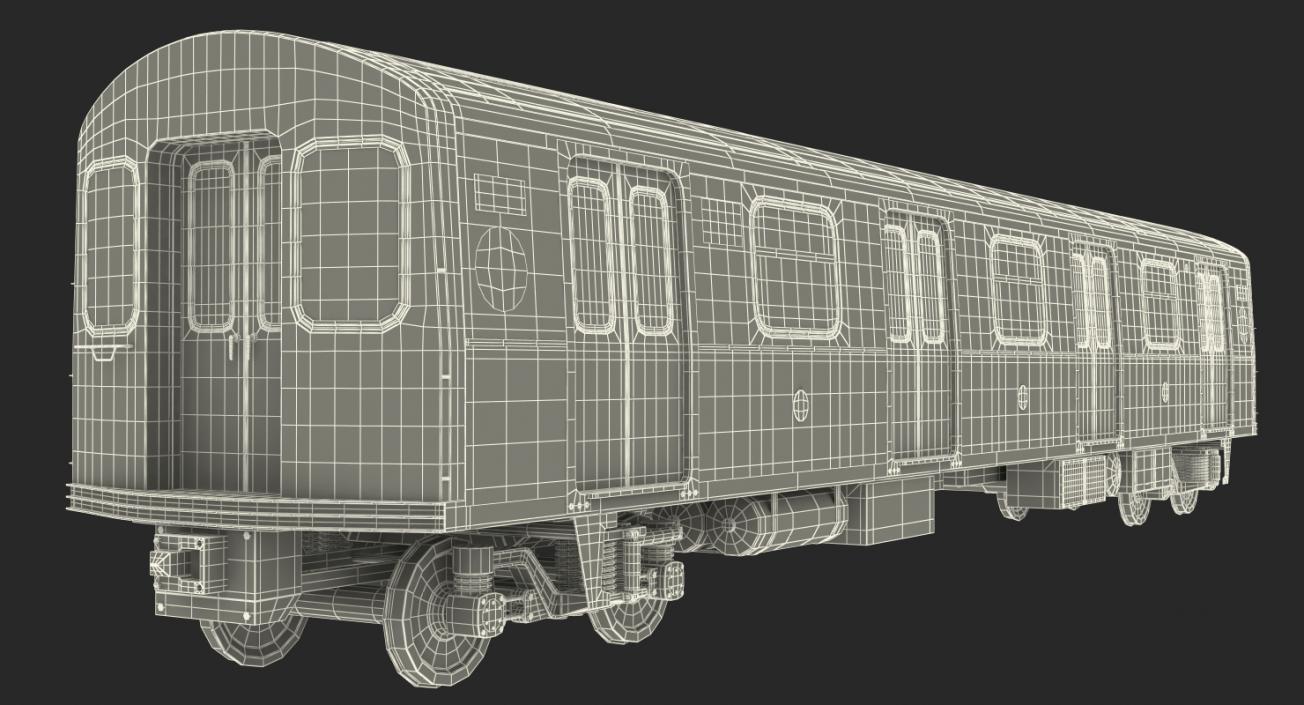 Subway Passanger Wagon R160 Rigged 3D model