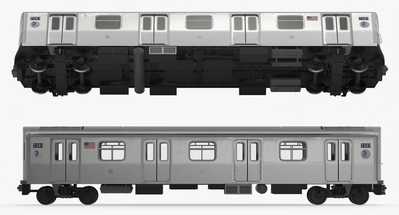 Subway Passanger Wagon R160 Rigged 3D model