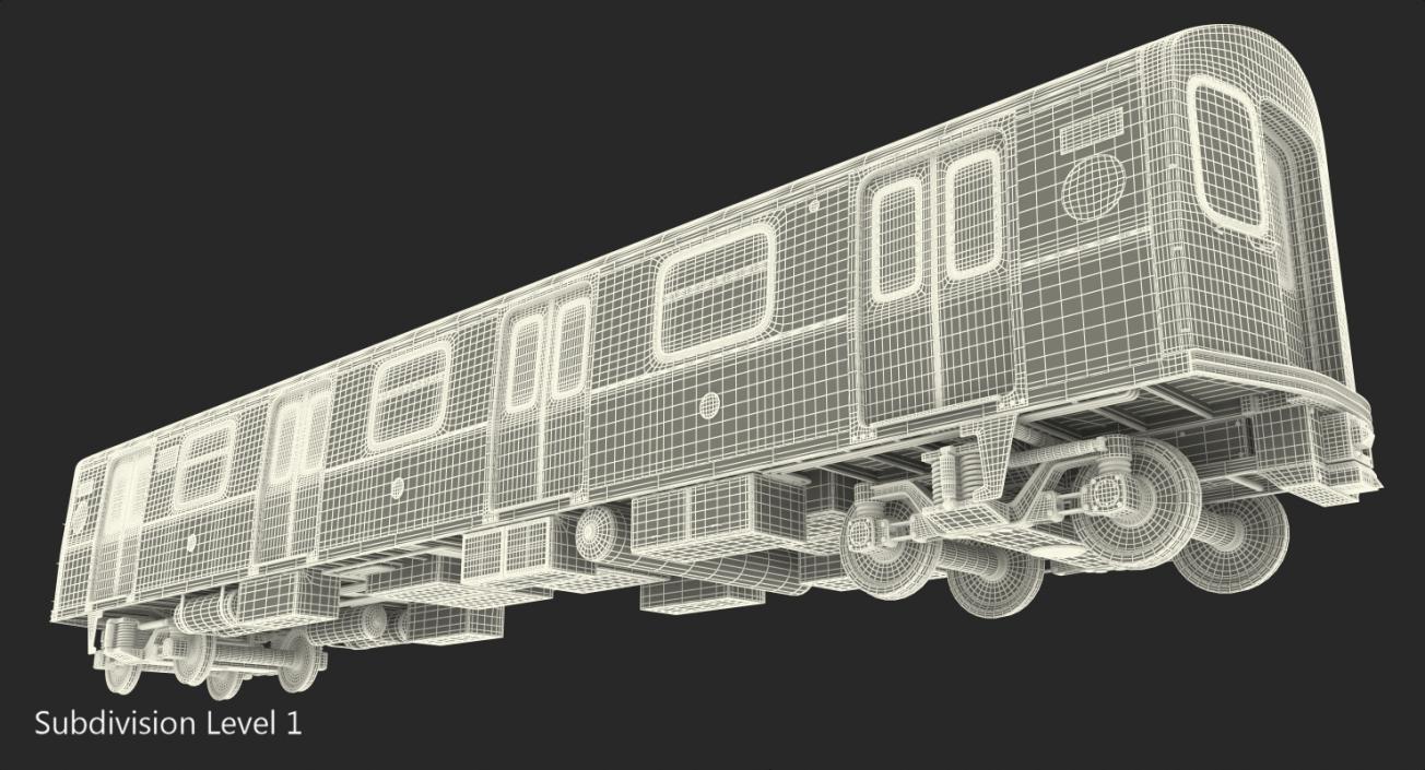 Subway Passanger Wagon R160 Rigged 3D model