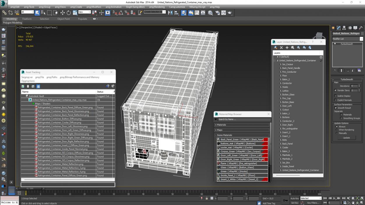 United Nations Refrigerated Container 3D