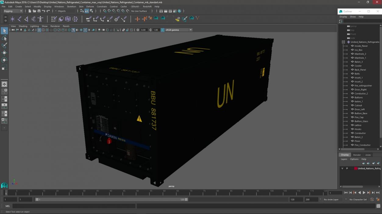 United Nations Refrigerated Container 3D