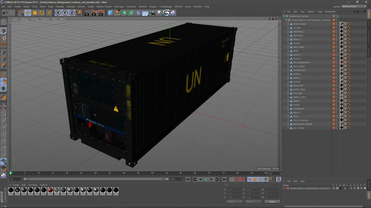 United Nations Refrigerated Container 3D