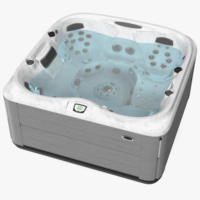 Large Hot Tub with Water 3D model