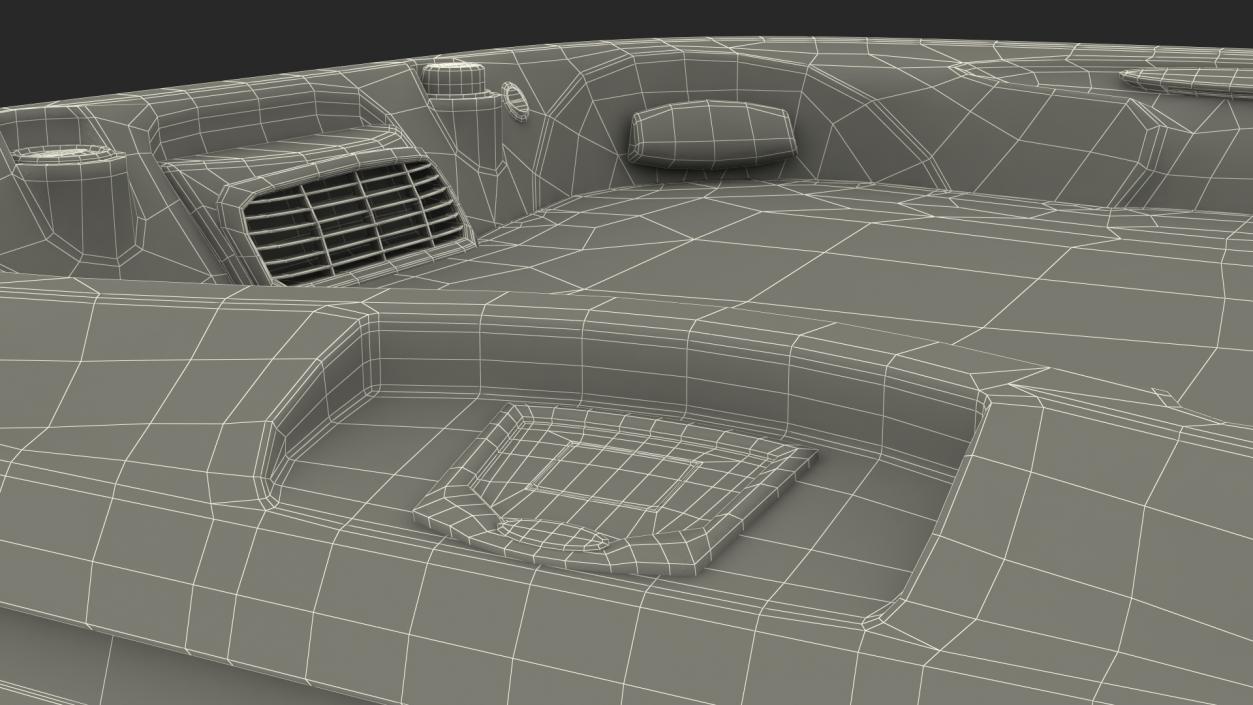 Large Hot Tub with Water 3D model