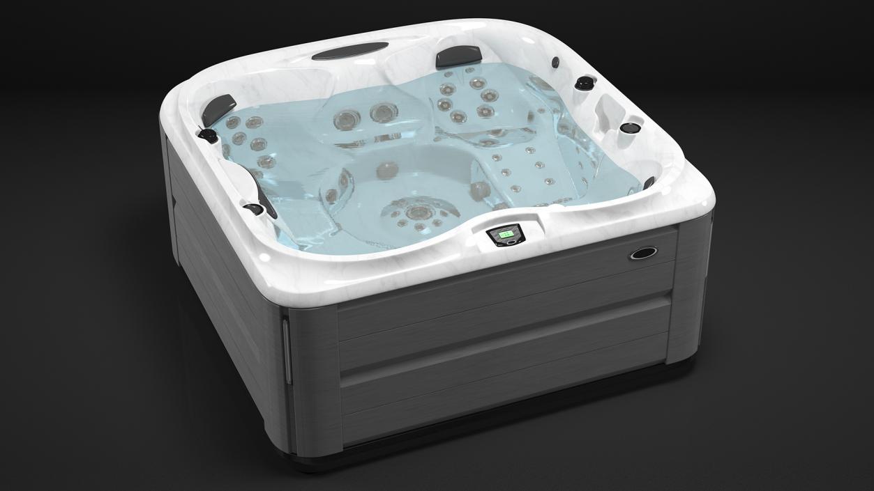 Large Hot Tub with Water 3D model